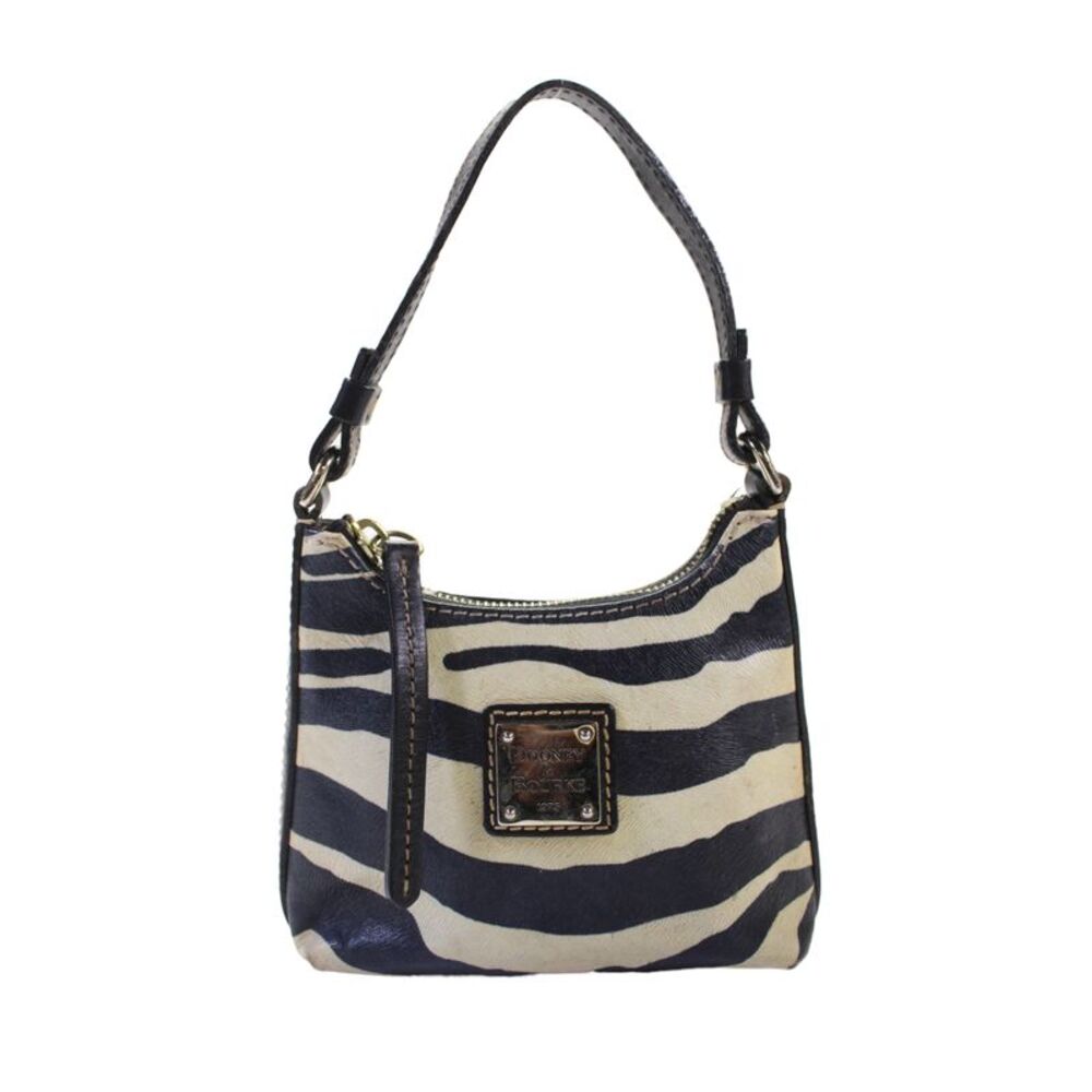Dooney & Bourke Womens Leather Animal Print Top Handle Mini Bag Beige
